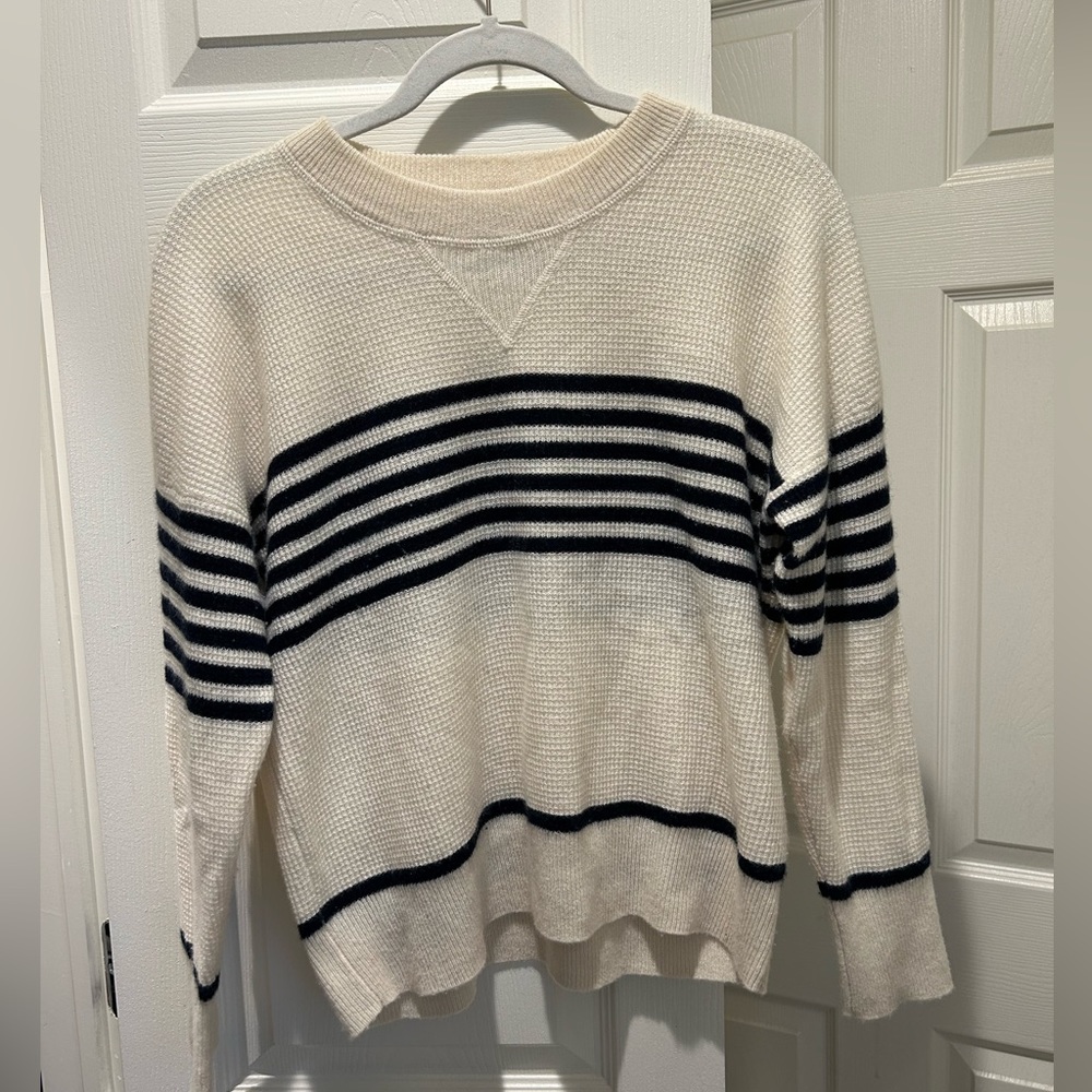 Madewell 100% Cashmere Sweatshirt in Hendry Stripe